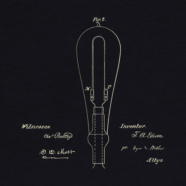 Edison Incandescent Light Bulb Patent Illustration by terrybain